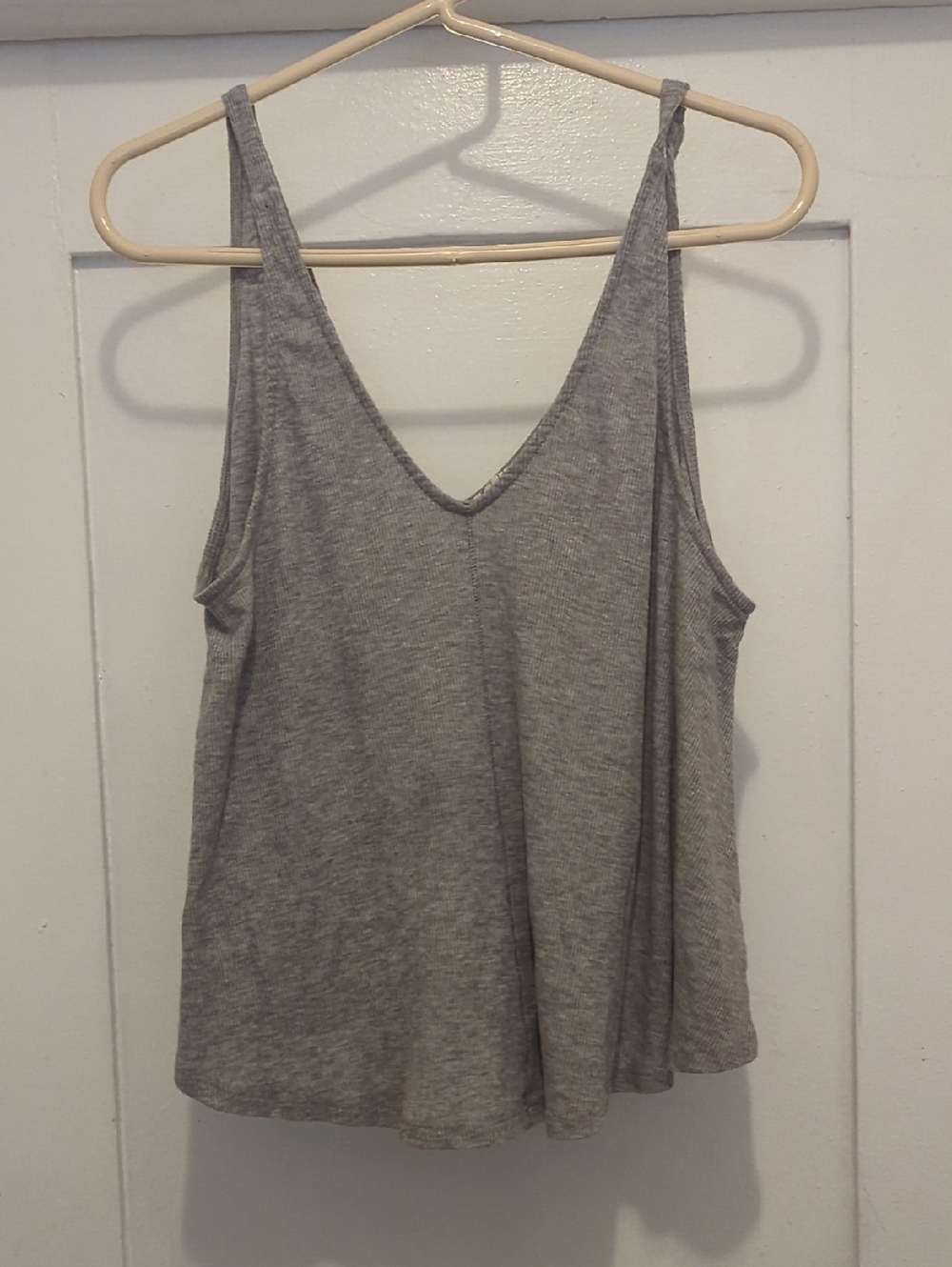 Free People Heather Gray V-Neck Tank Top